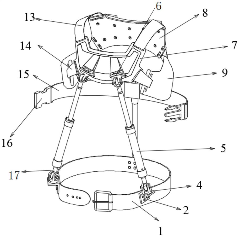 Upper limb waist and back power-assisted exoskeleton