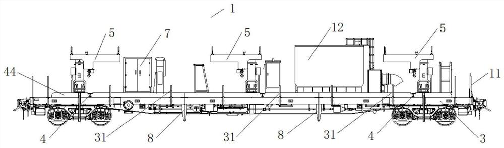 Steel rail transport vehicle set and loading and unloading method