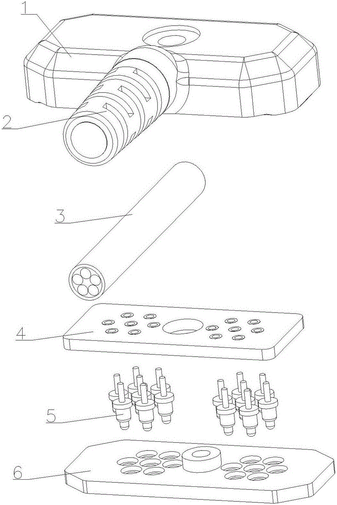 Connection head of assembling POGO PIN with high efficiency and production method thereof