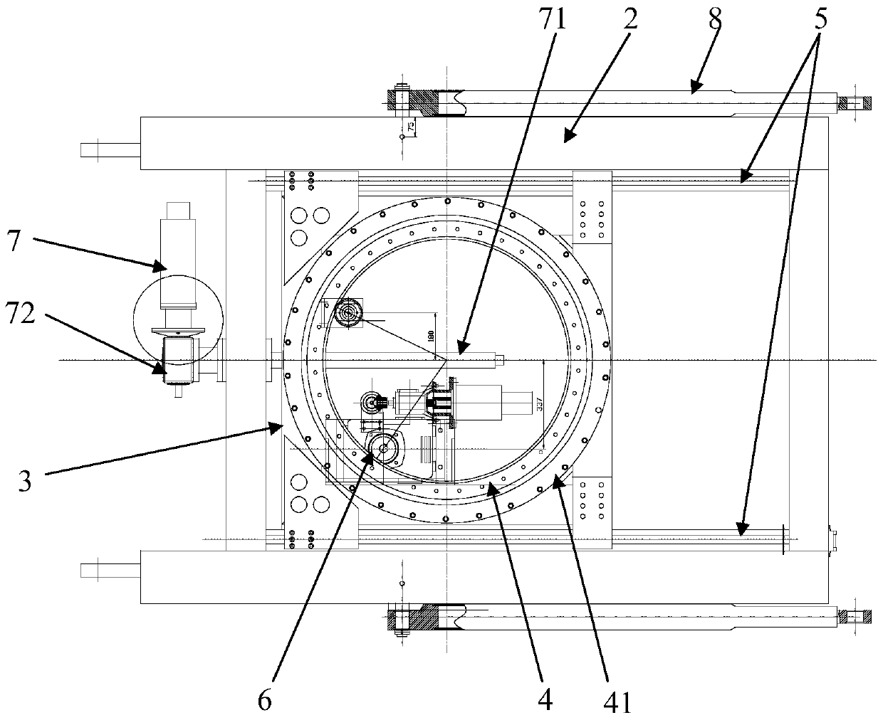Rotary table device that can be raised and lowered in a large range