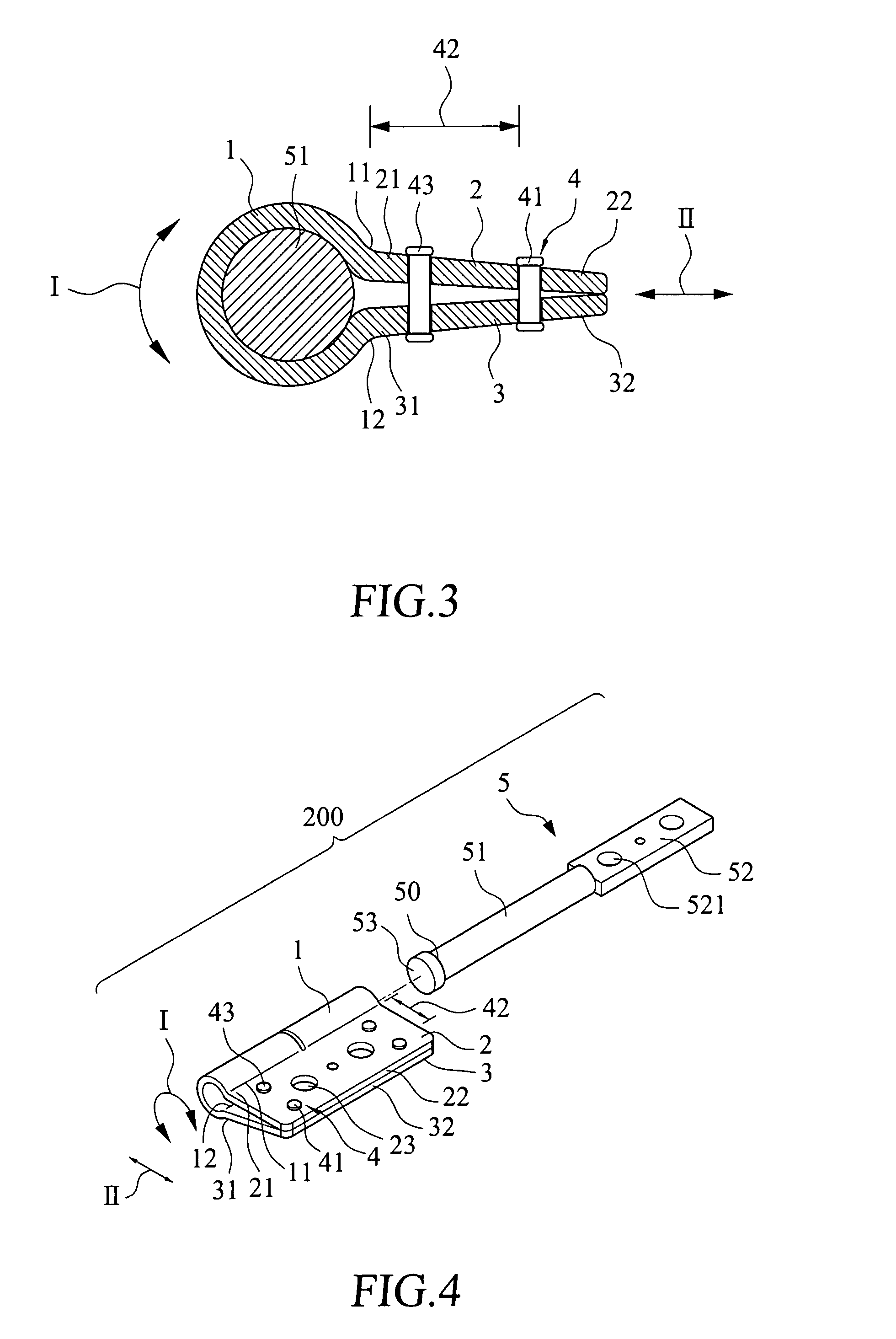 Hinge structure having leaf portions with adjustable clamping force arm