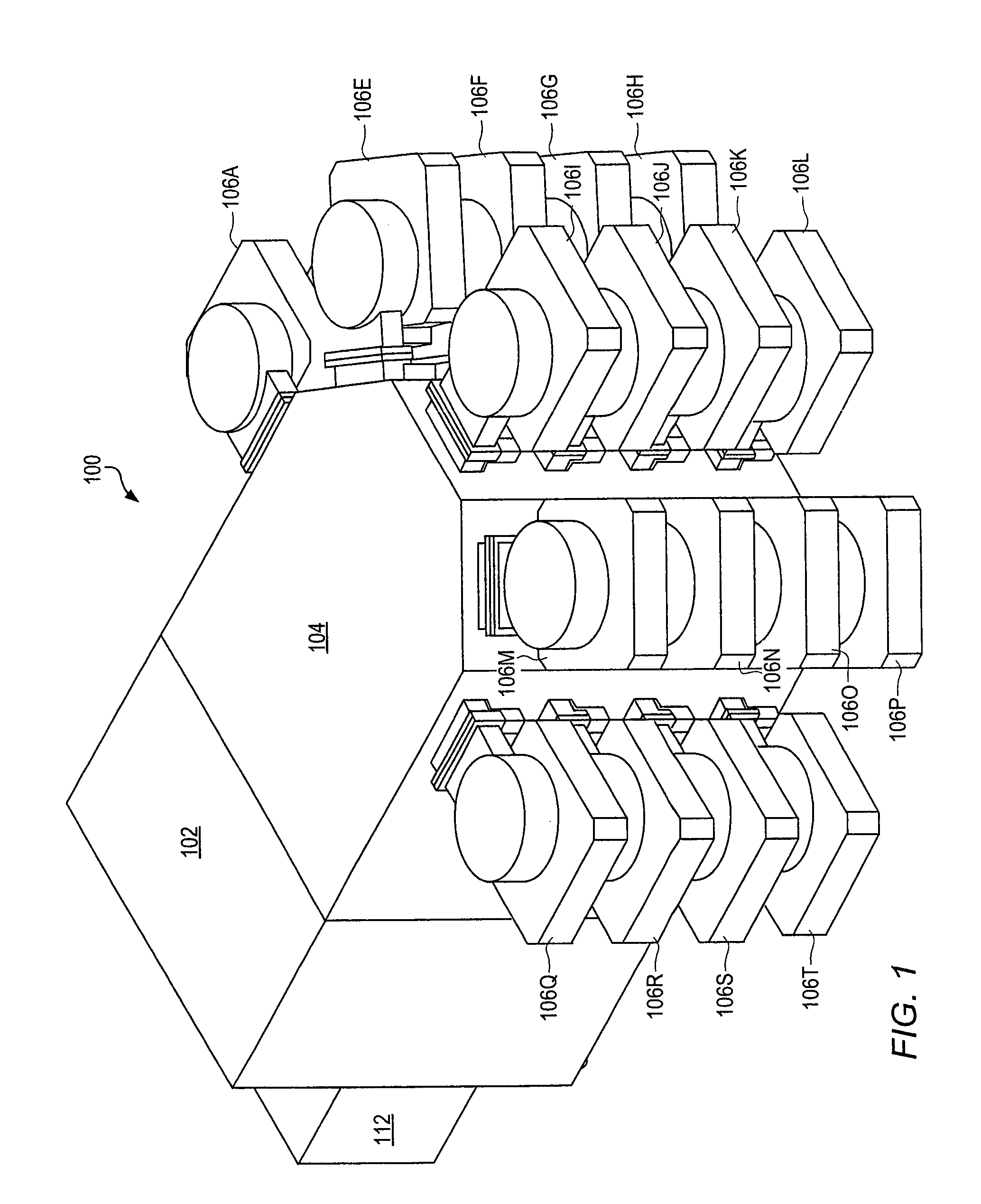 Stacked process chambers for substrate vacuum processing tool