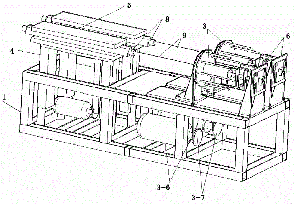 Glass fiber reinforced plastic round pipe double-head pultrusion winding equipment