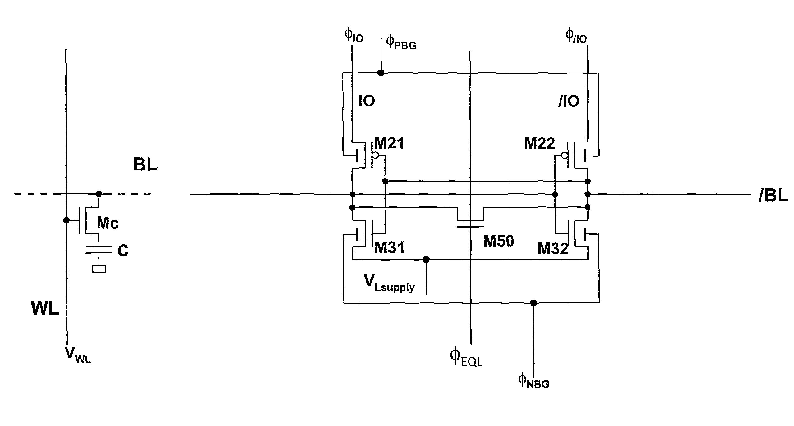Differential sense amplifier without dedicated pass-gate transistors