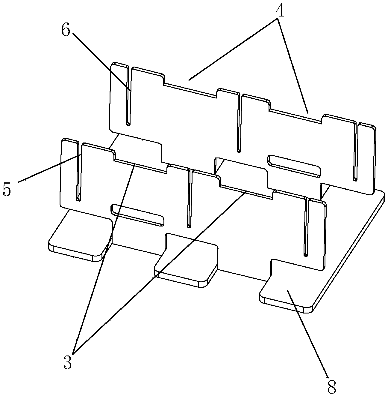 Packaging box inner support made of corrugated boards and manufacturing method thereof