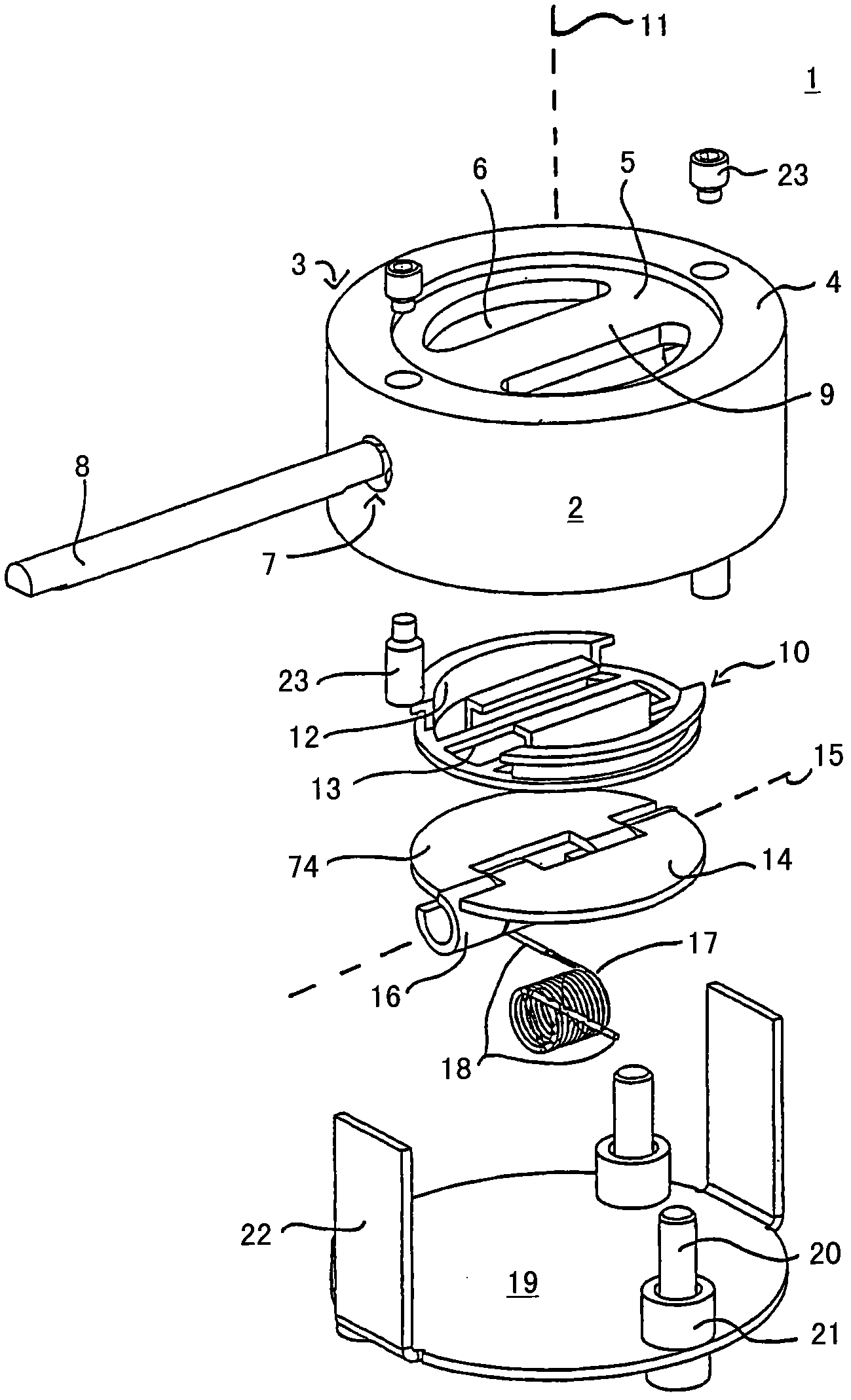Degassing system for an accumulator, and accumulator comprising a degassing system