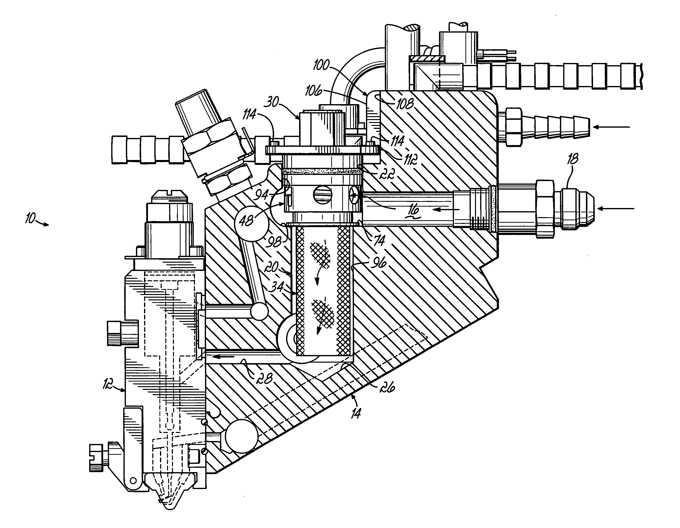 Filter assembly for a liquid dispensing apparatus