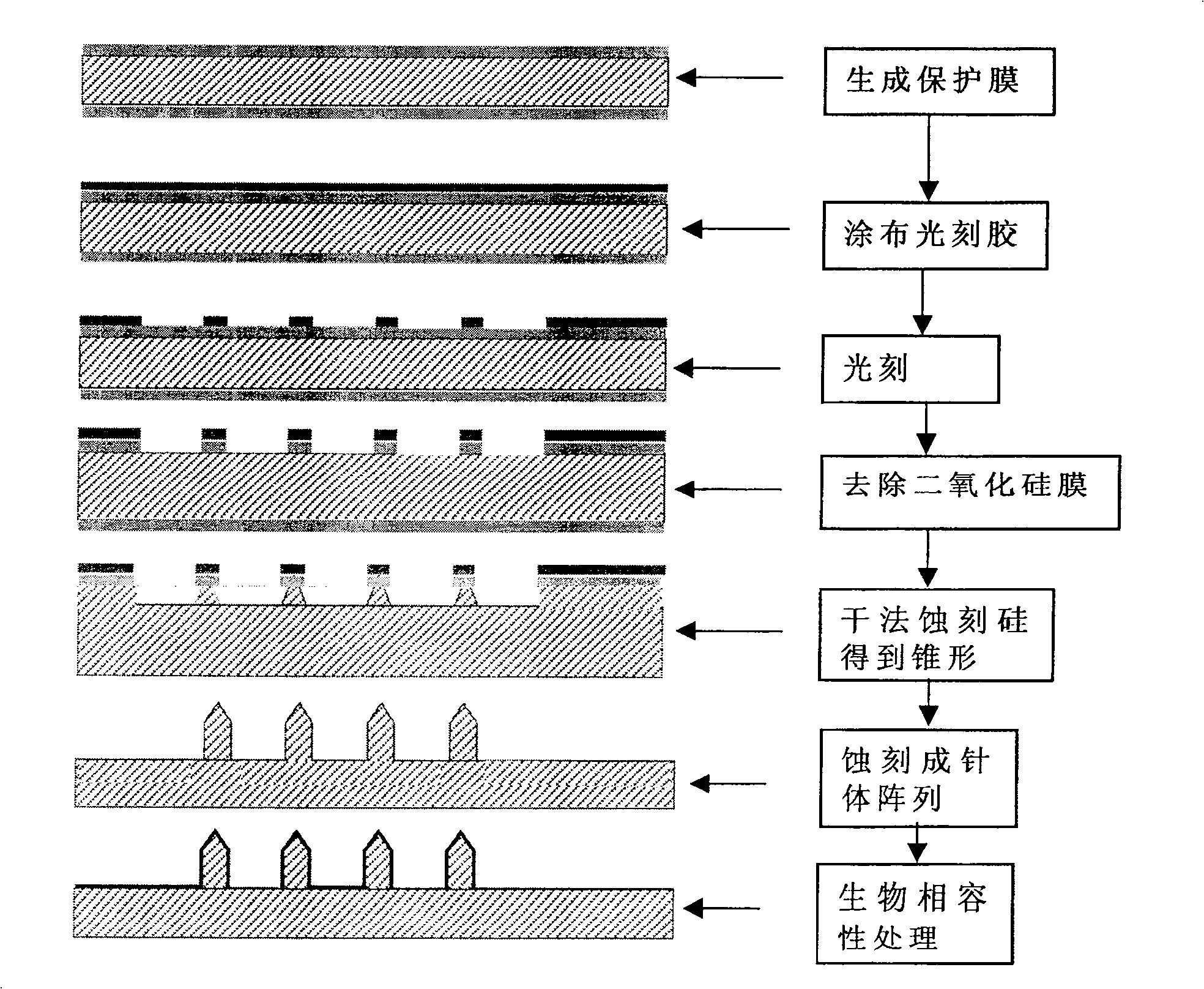 Cosmetic skin needle, its manufacturing method and use