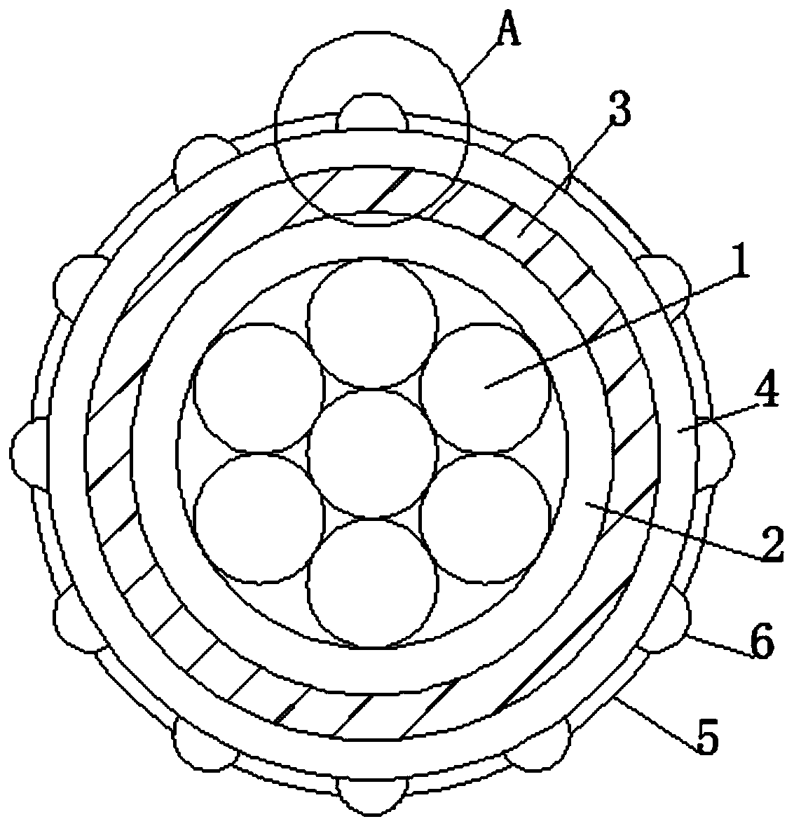 Buried self-insect-repelling cable and burying method thereof