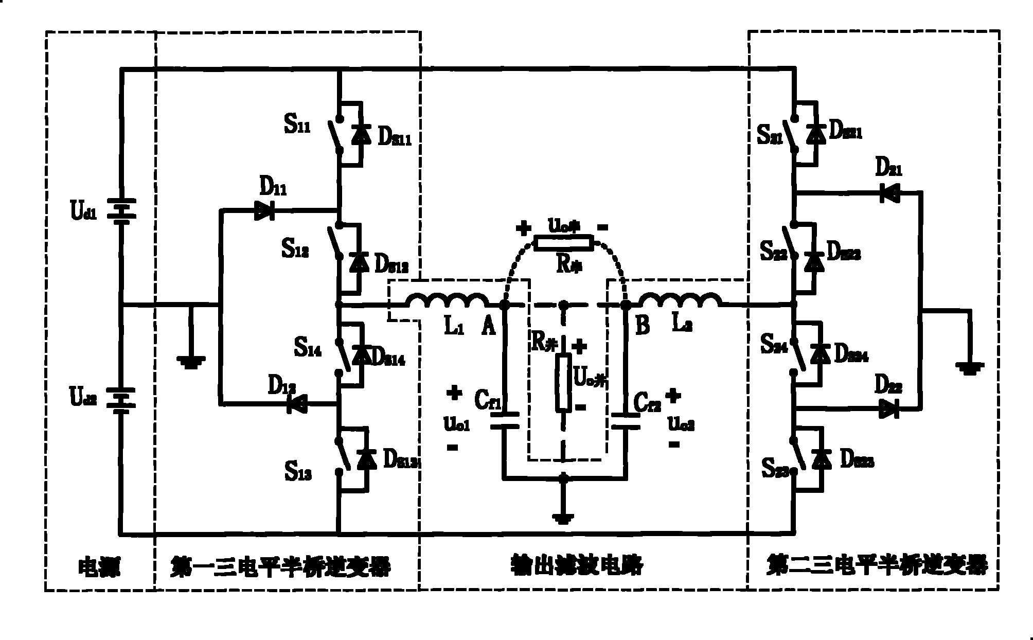 Series-parallel connection output tri-level half-bridge inverter and half period hysteresis control method thereof