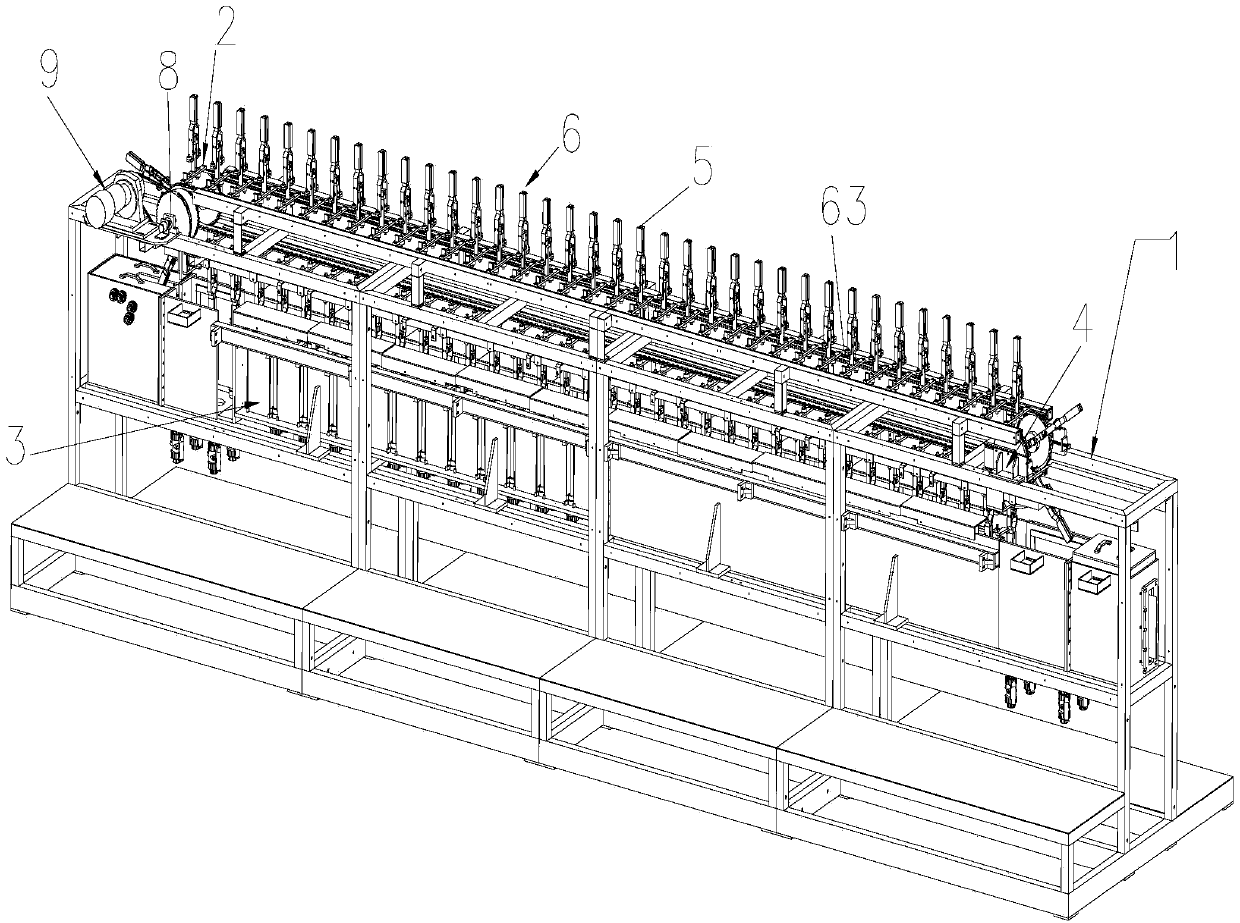 Automatic vertical continuous electroplating line main transmission device