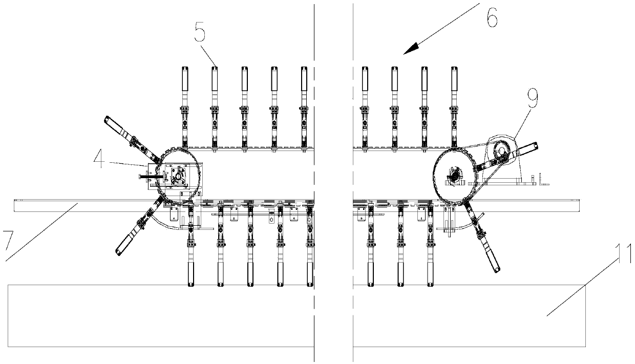 Automatic vertical continuous electroplating line main transmission device