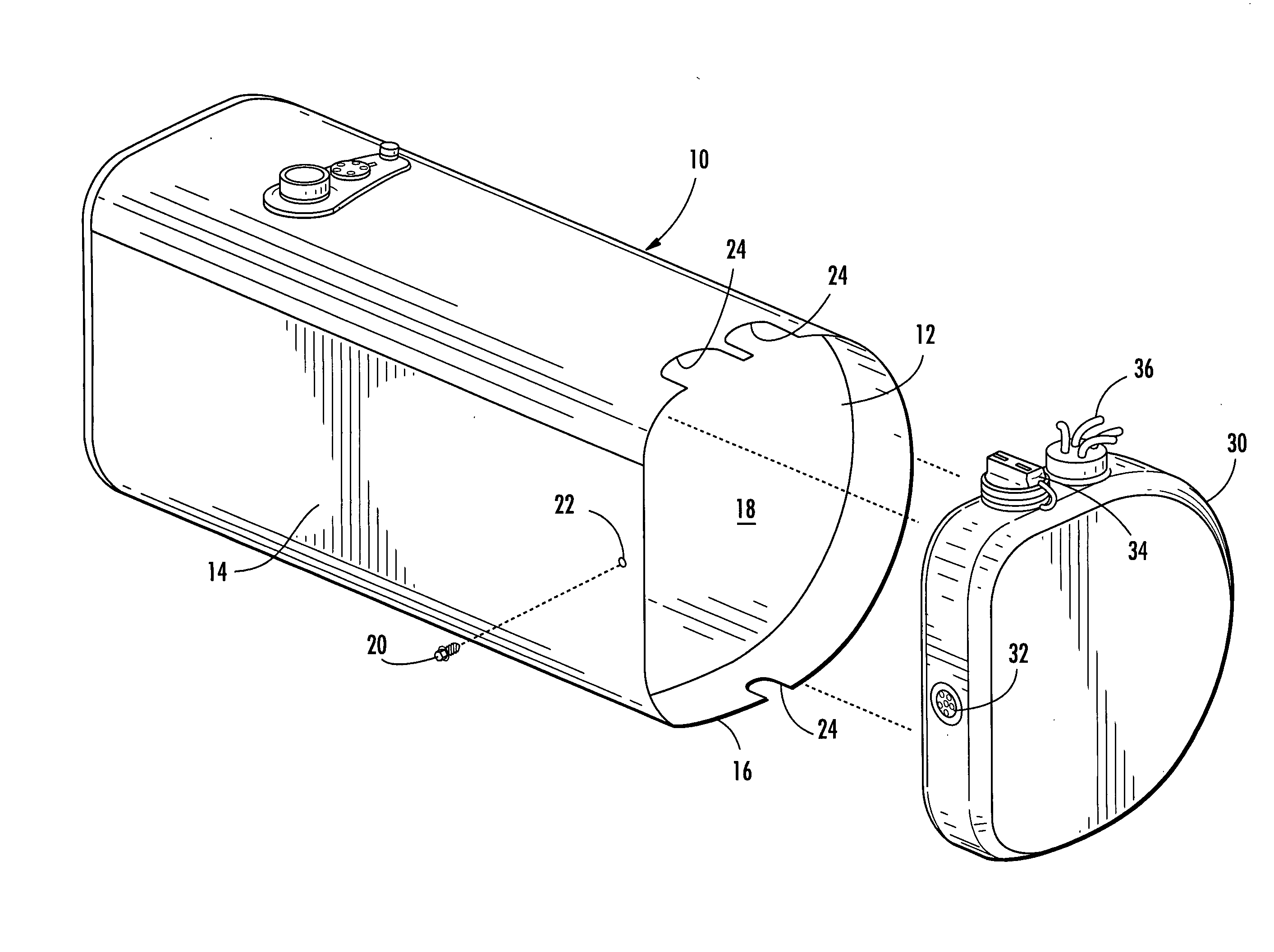 Apparatus for separately containing different fluids