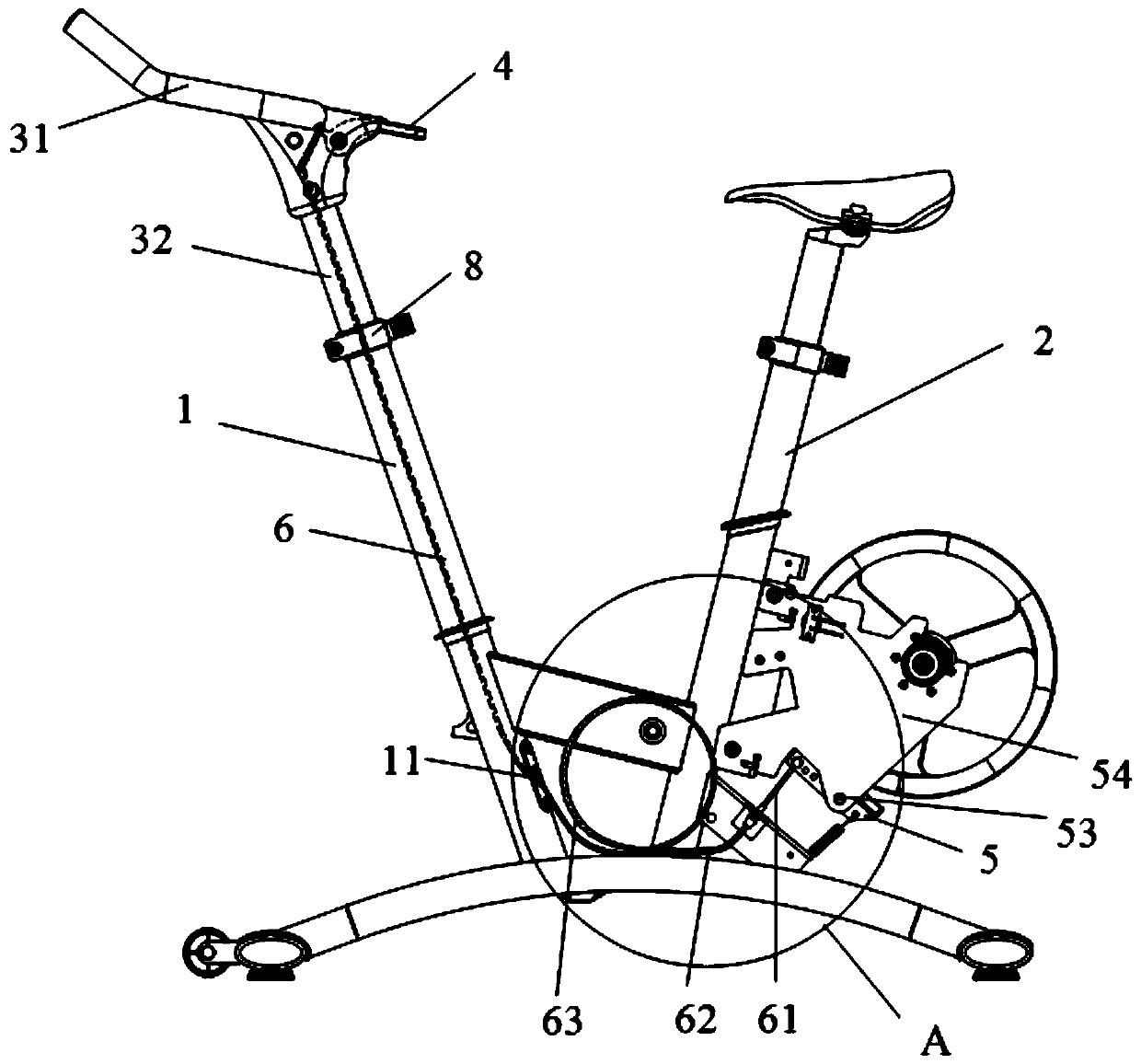 Braking device for exercise bike