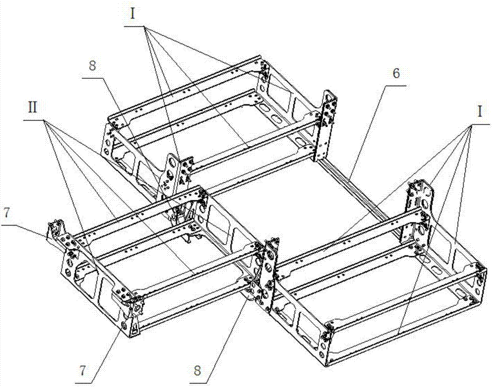 Combined type battery frame assembly of electric automobile