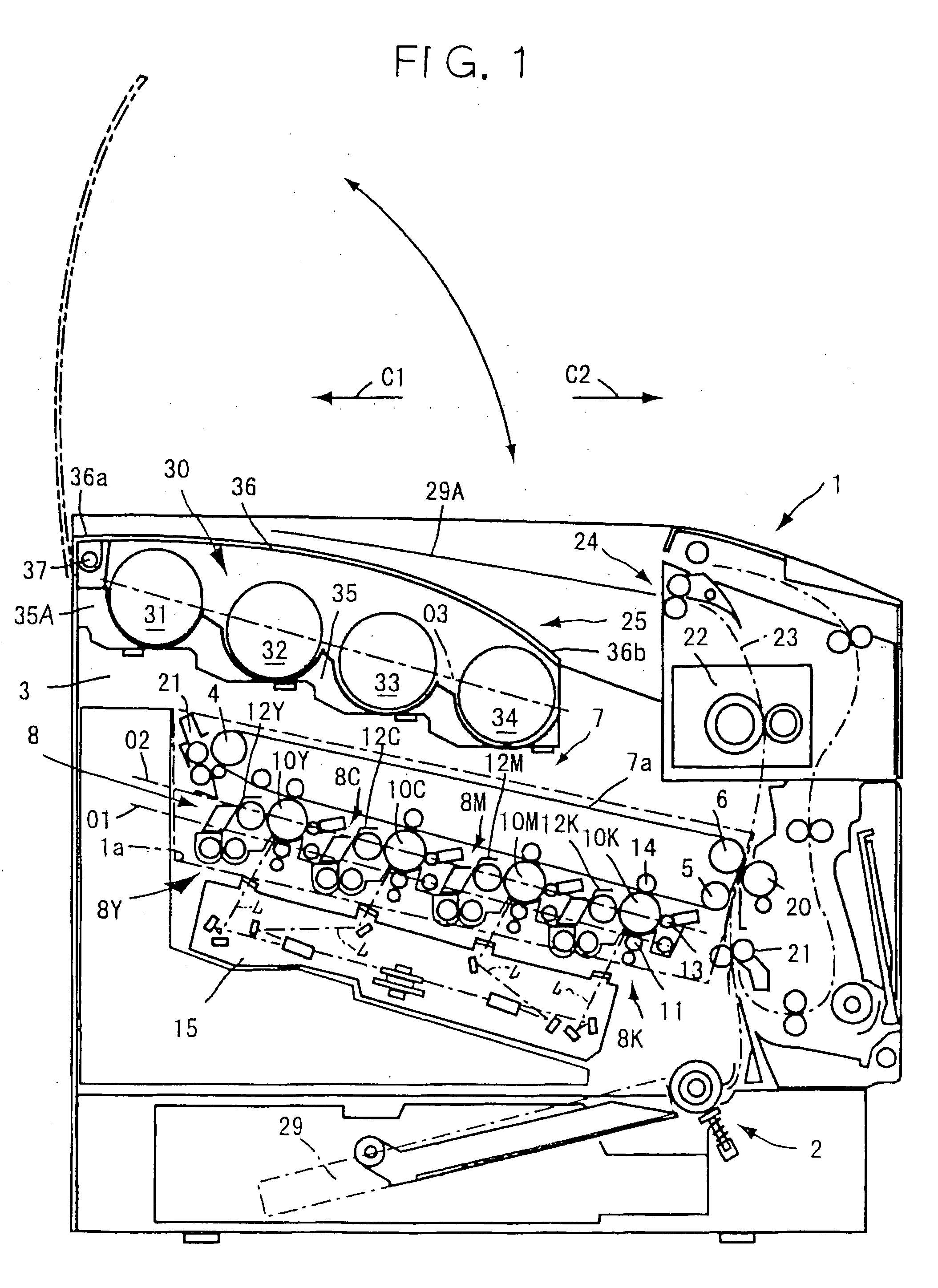 Image forming device and mounting member for mounting a toner container thereon