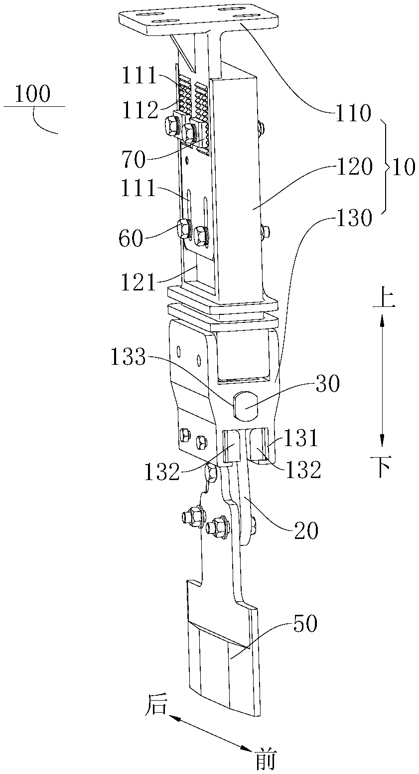 Charging knife assembly, charging equipment and rail vehicle