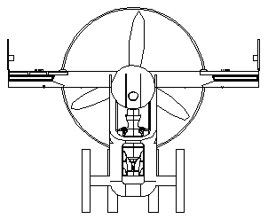 Rear single-duct fan type combined wing manned aircraft