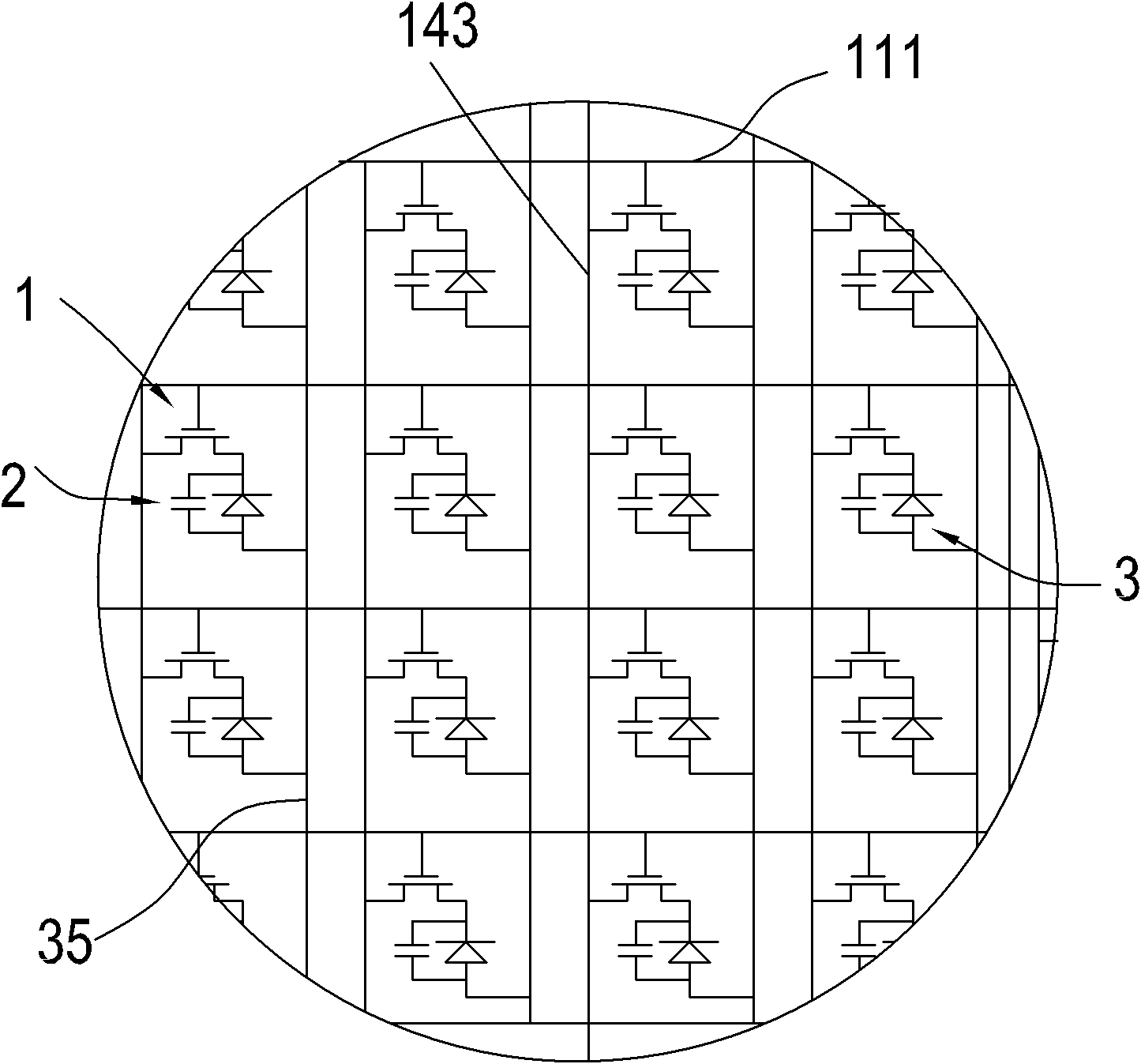 Amorphous silicon image sensor with storage capacitor structure