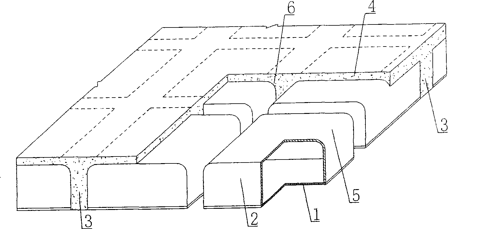 Combined reinforced concrete cassette ceiling