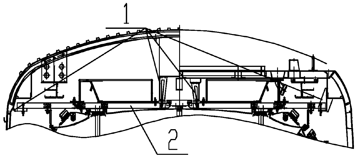 Hoisting structure of urban rail subway car ceiling interior