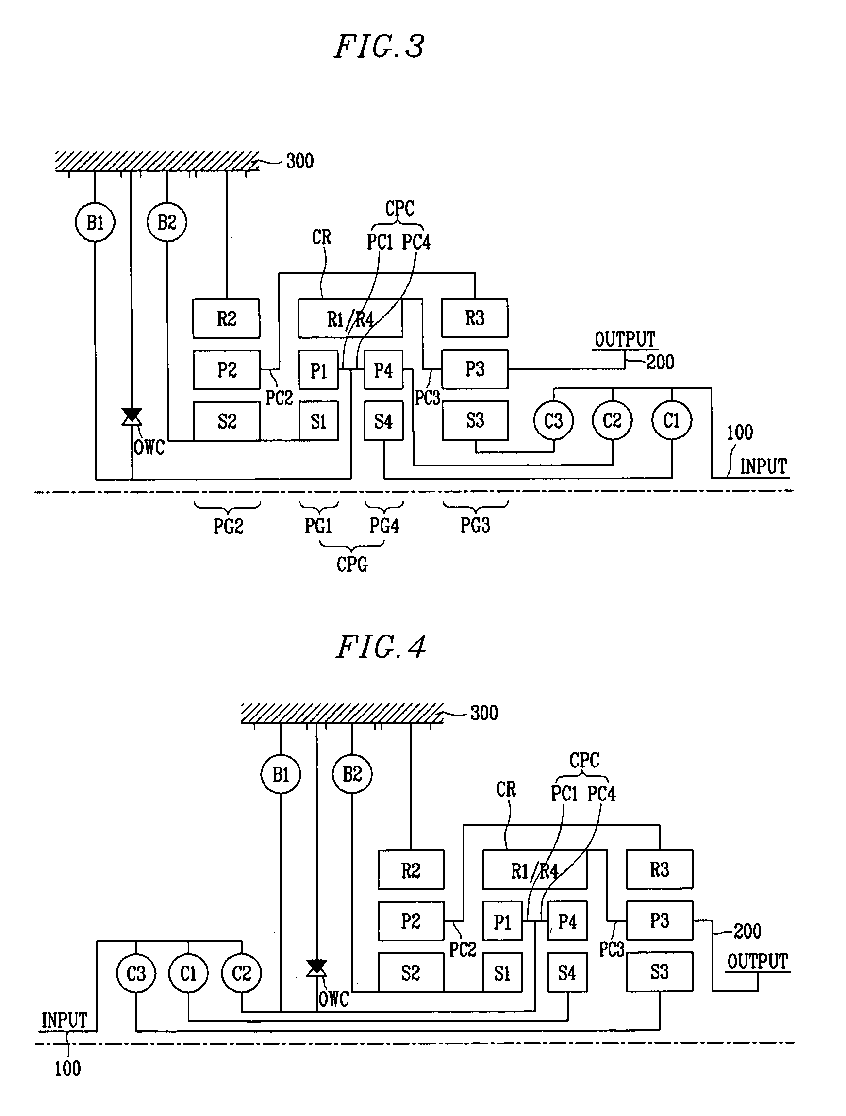 Six-speed powertrain of an automatic transmission