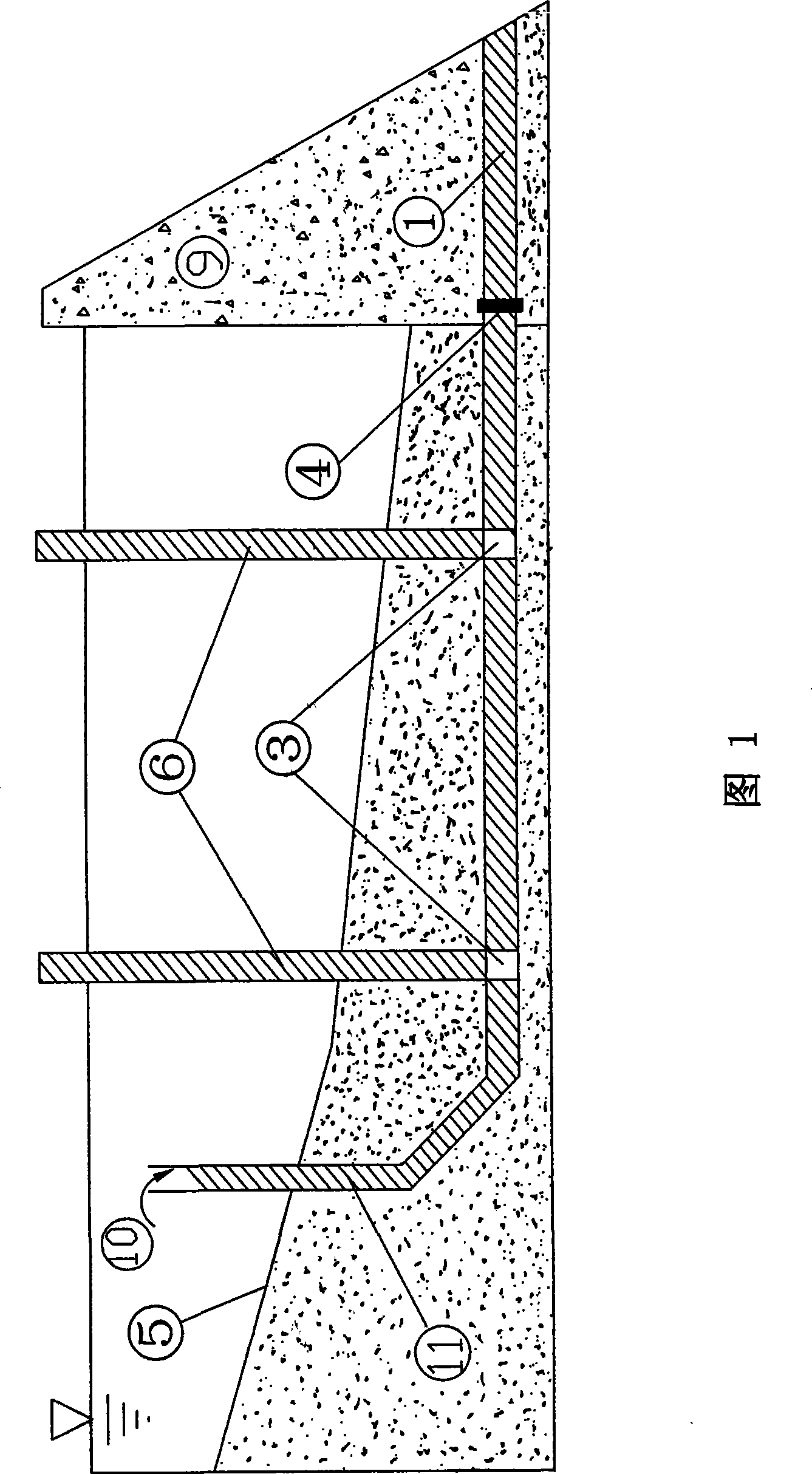 Hydraulic arrangement mode sediment ejection structure