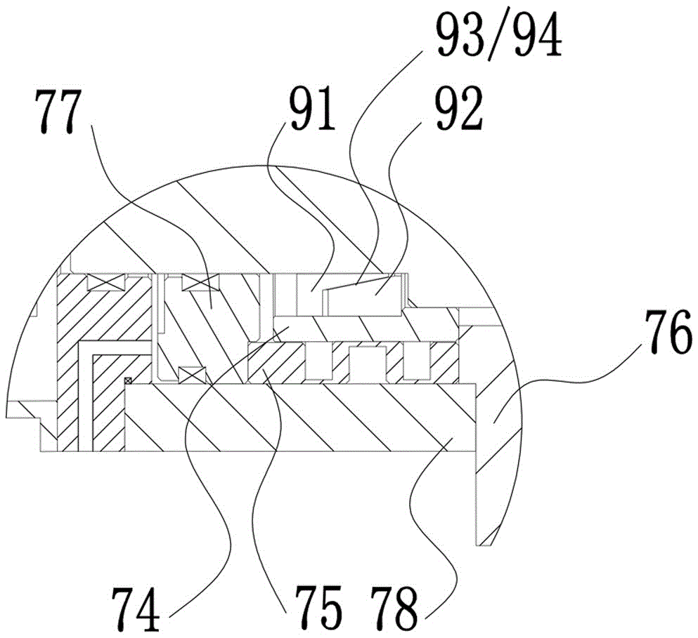 An indexing grinding head device with feedback detection and hydraulic locking positioning mechanism