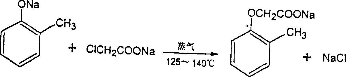 Production technology of 2-methyl-4-chloro-sodium phenoxy acetate