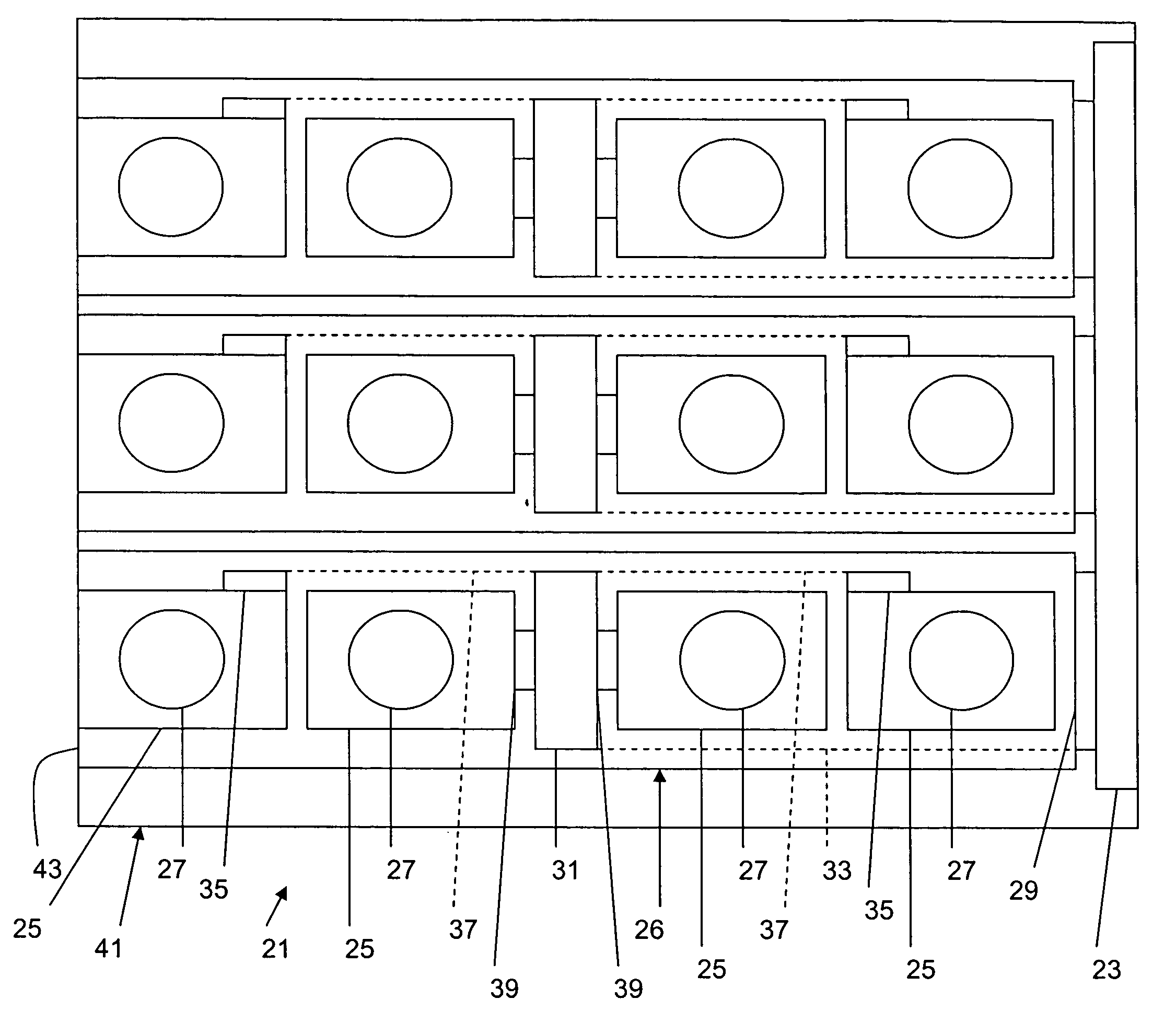 Storage component of a server arrangement with a plurality of hard disk drives
