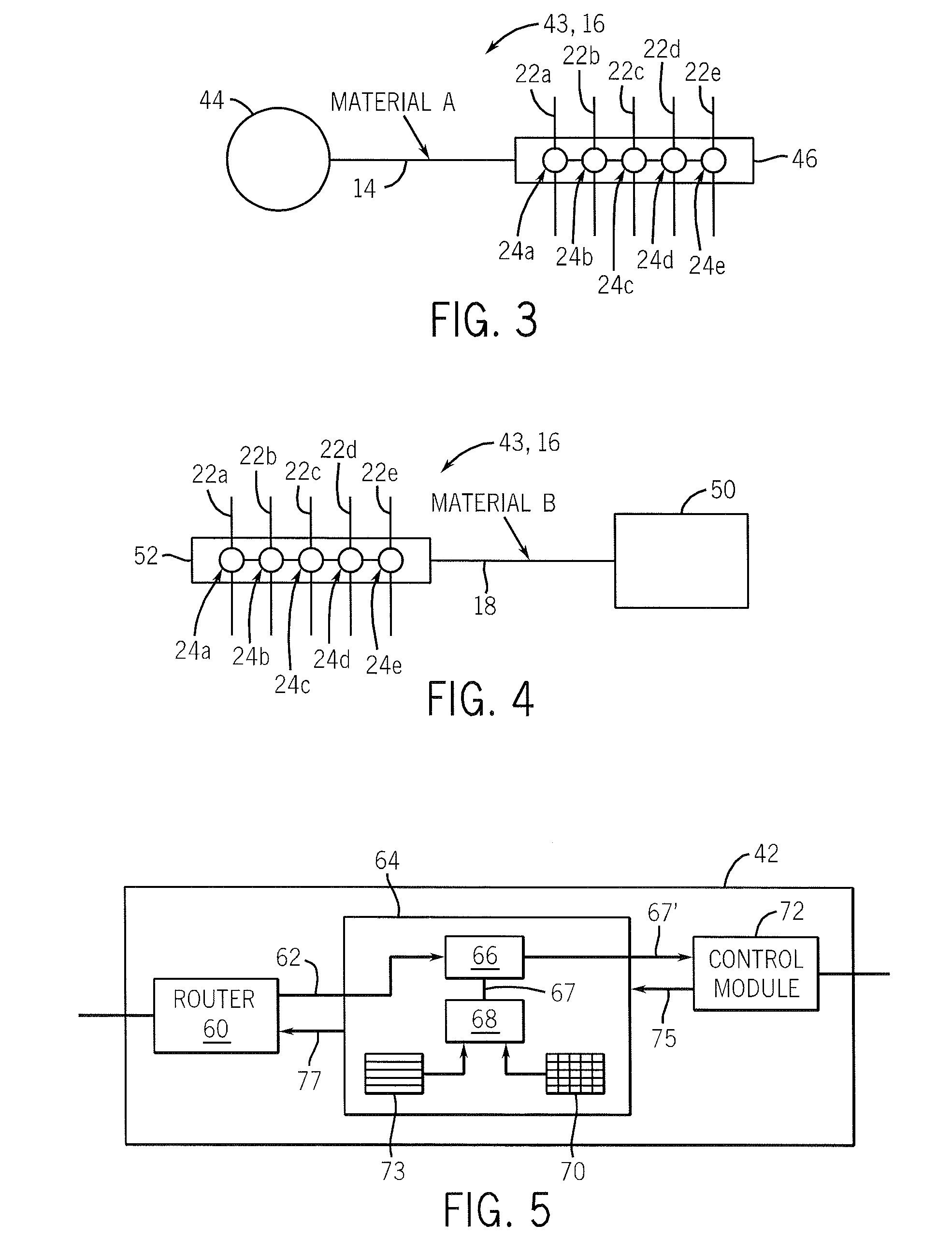 Material-sensitive routing for shared conduit systems