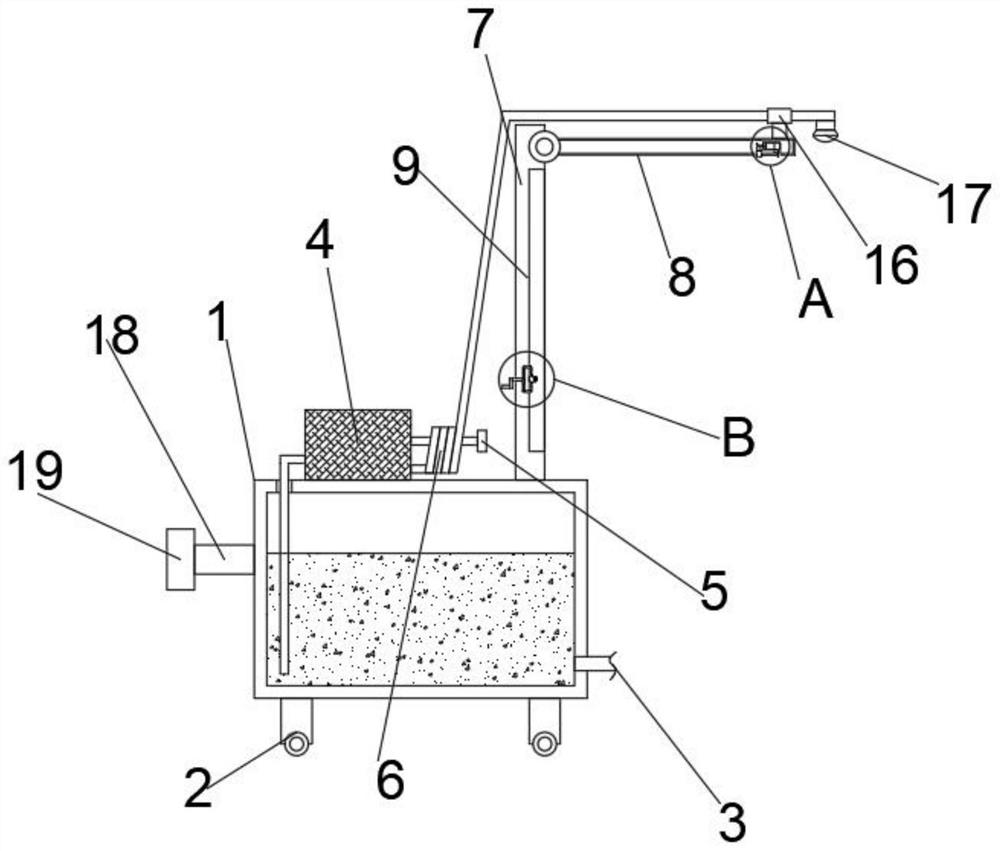 Cooling and dedusting device for industrial machinery manufacturing