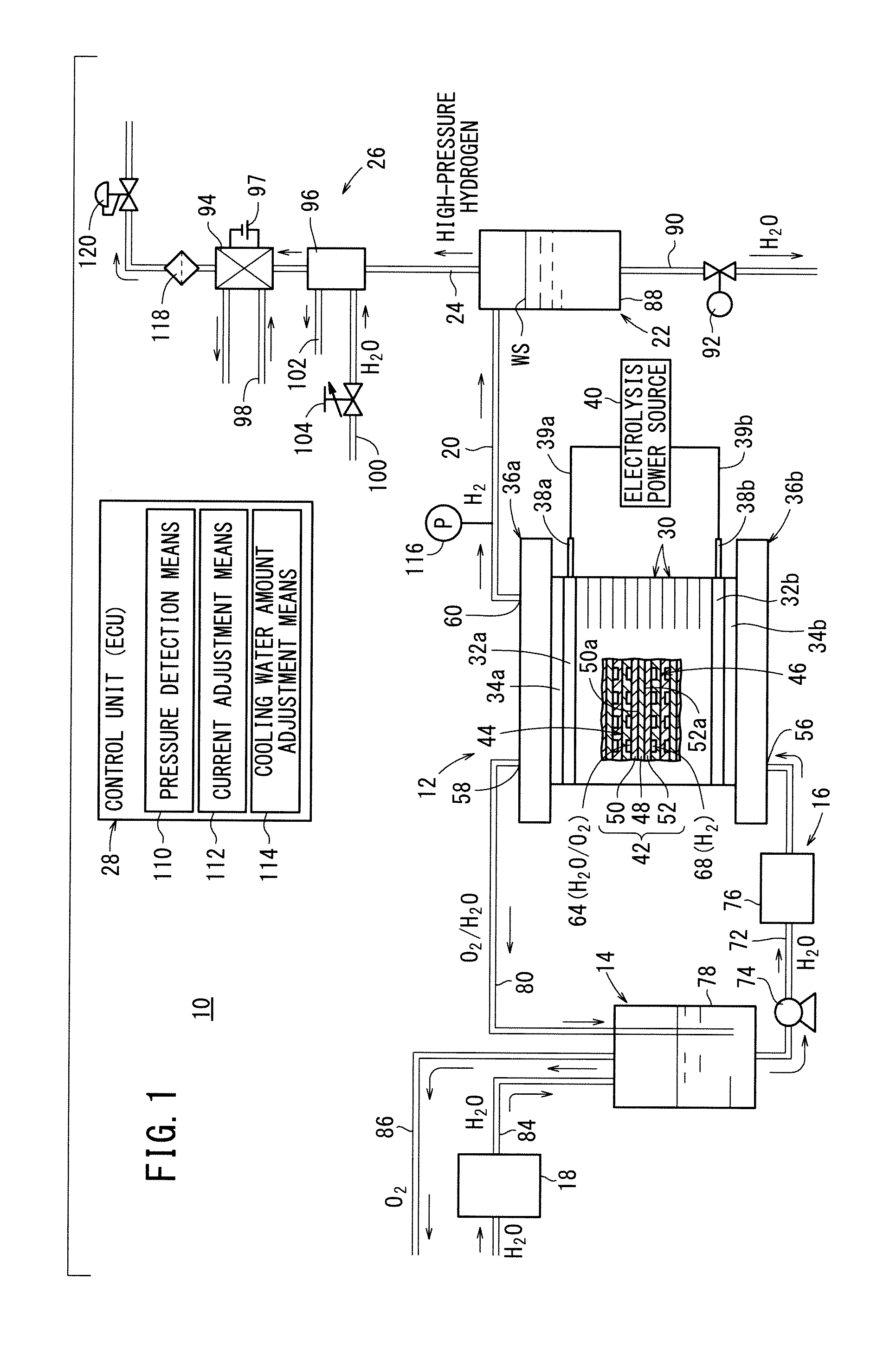 Water electrolysis system and method for operating the same