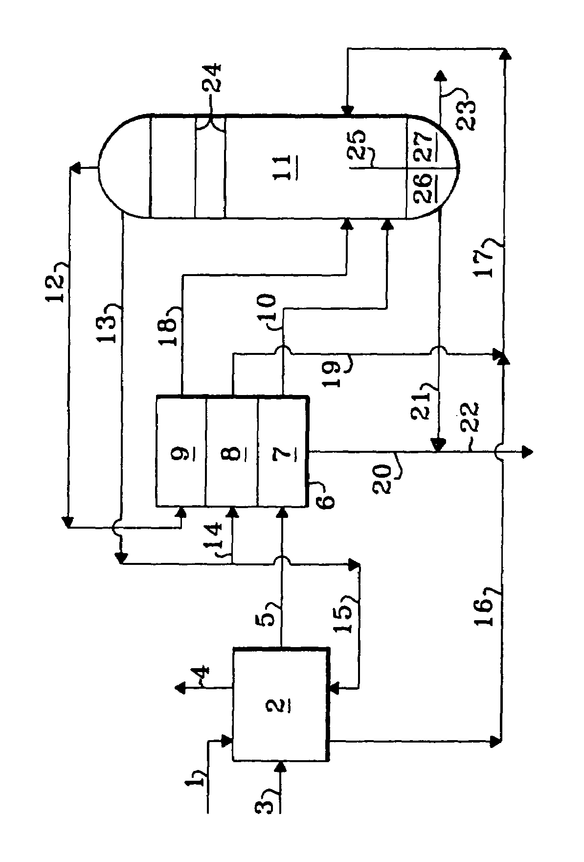 Process for the regeneration of an adsorbent bed containing sulfur oxidated compounds
