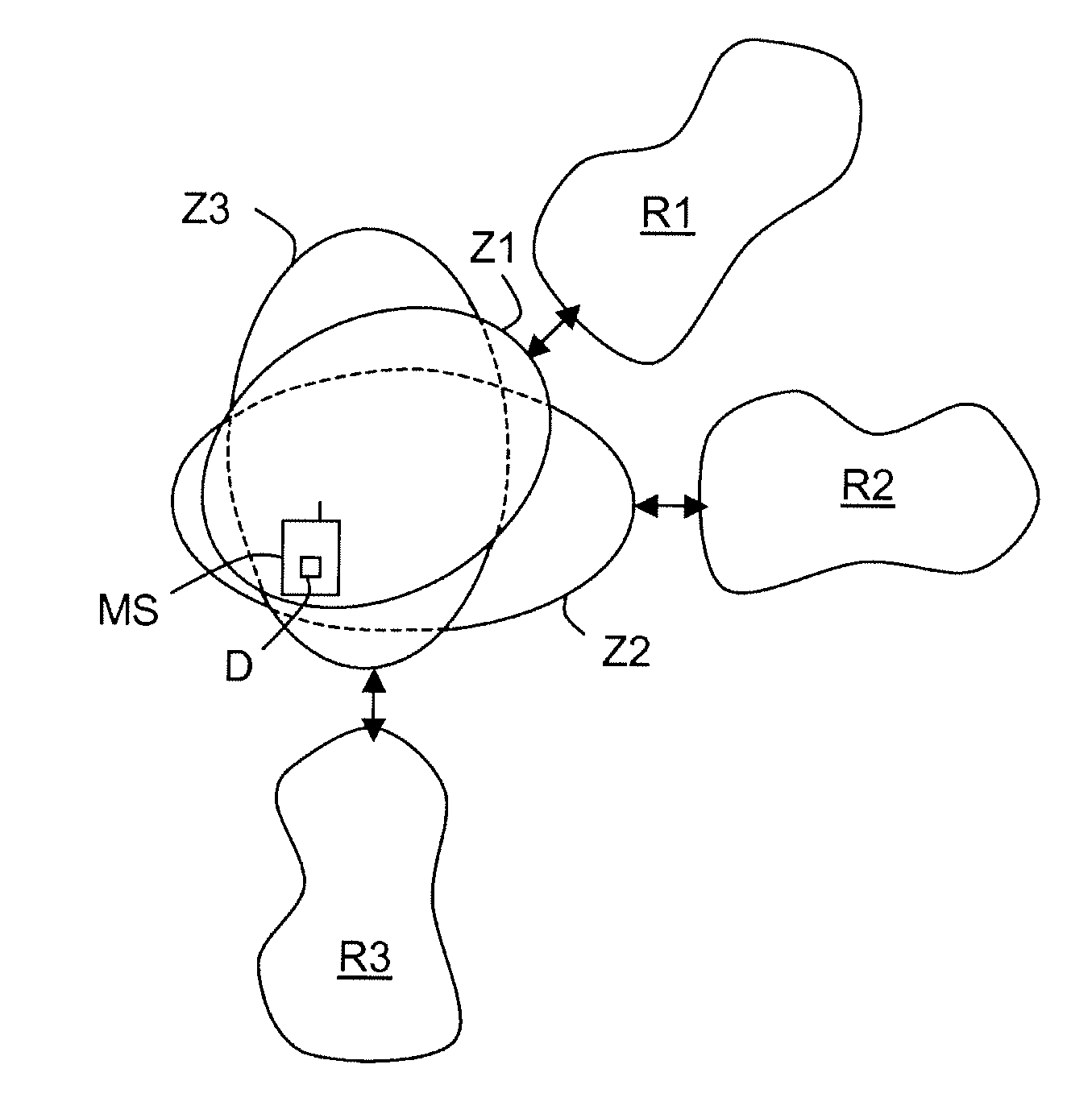 Analysis device for detecting mobile communication networks providing a chosen quality of service, for a mobile communication equipment