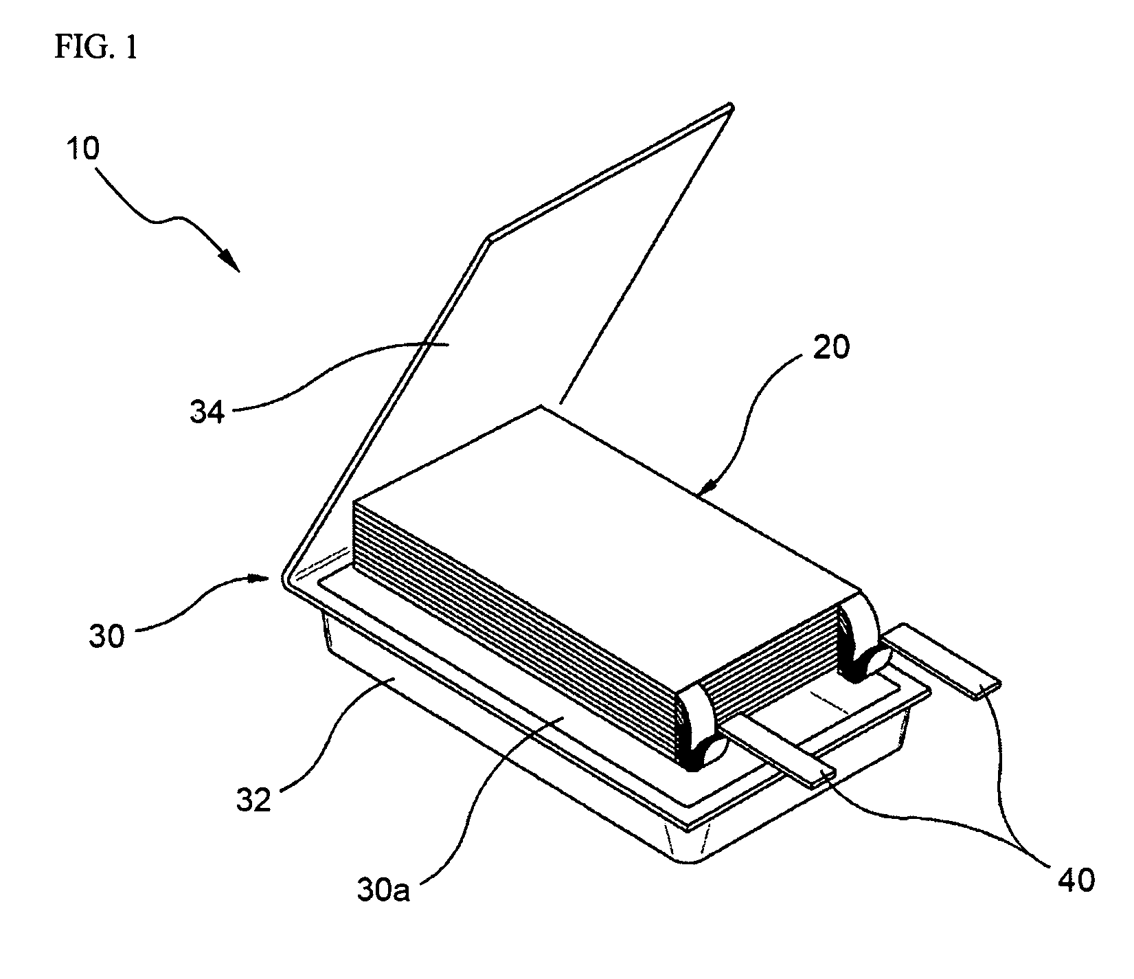 Battery having specific package structure