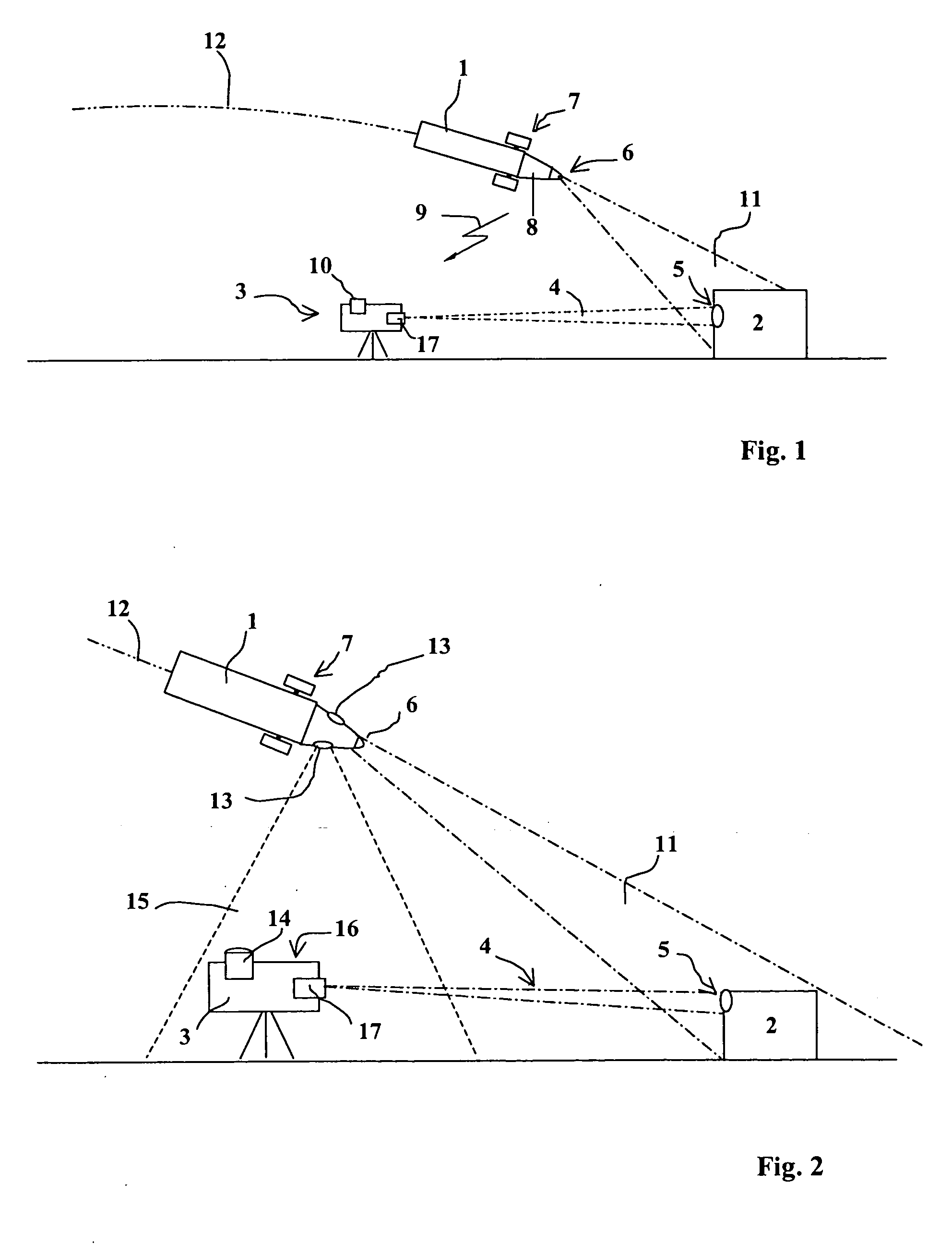 Remote control device for a target designator from an attack module, attack module and designator implementing such device