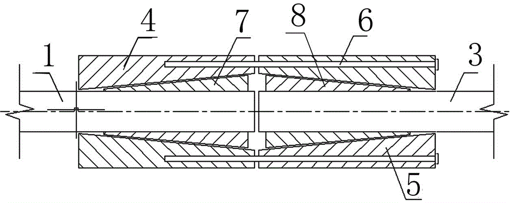 Steel strand temporary traction connector and application method thereof