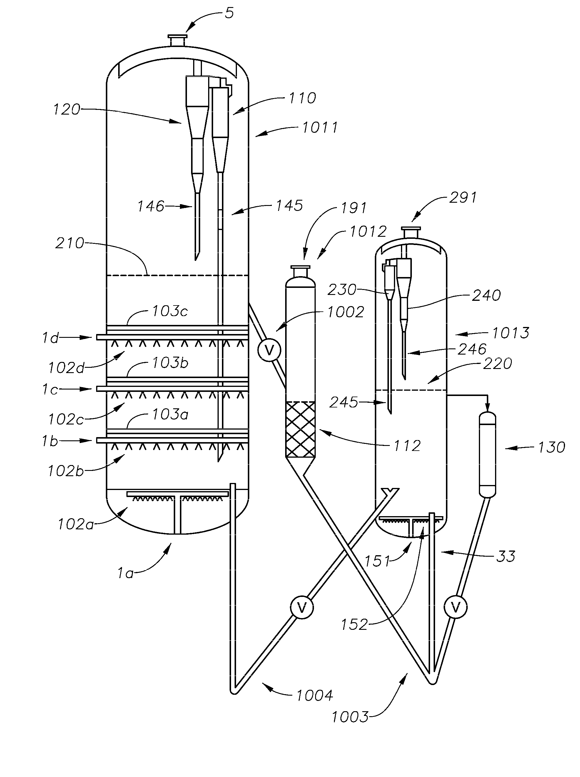 Fluid Bed Reactor with Staged Baffles