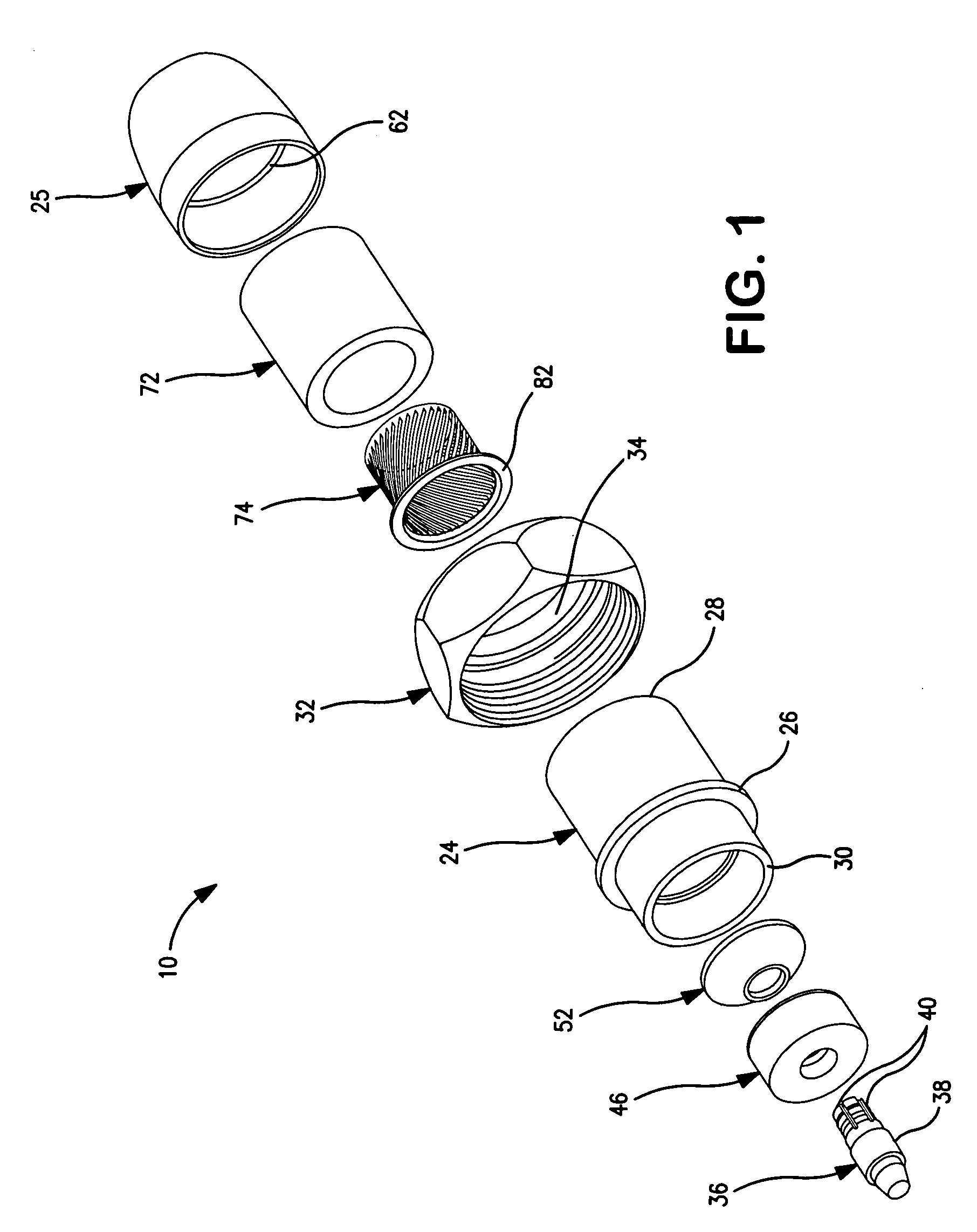 Connector for corrugated coaxial cable and method