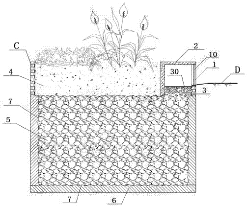 Underground rainwater regulation and storage device for urban green space