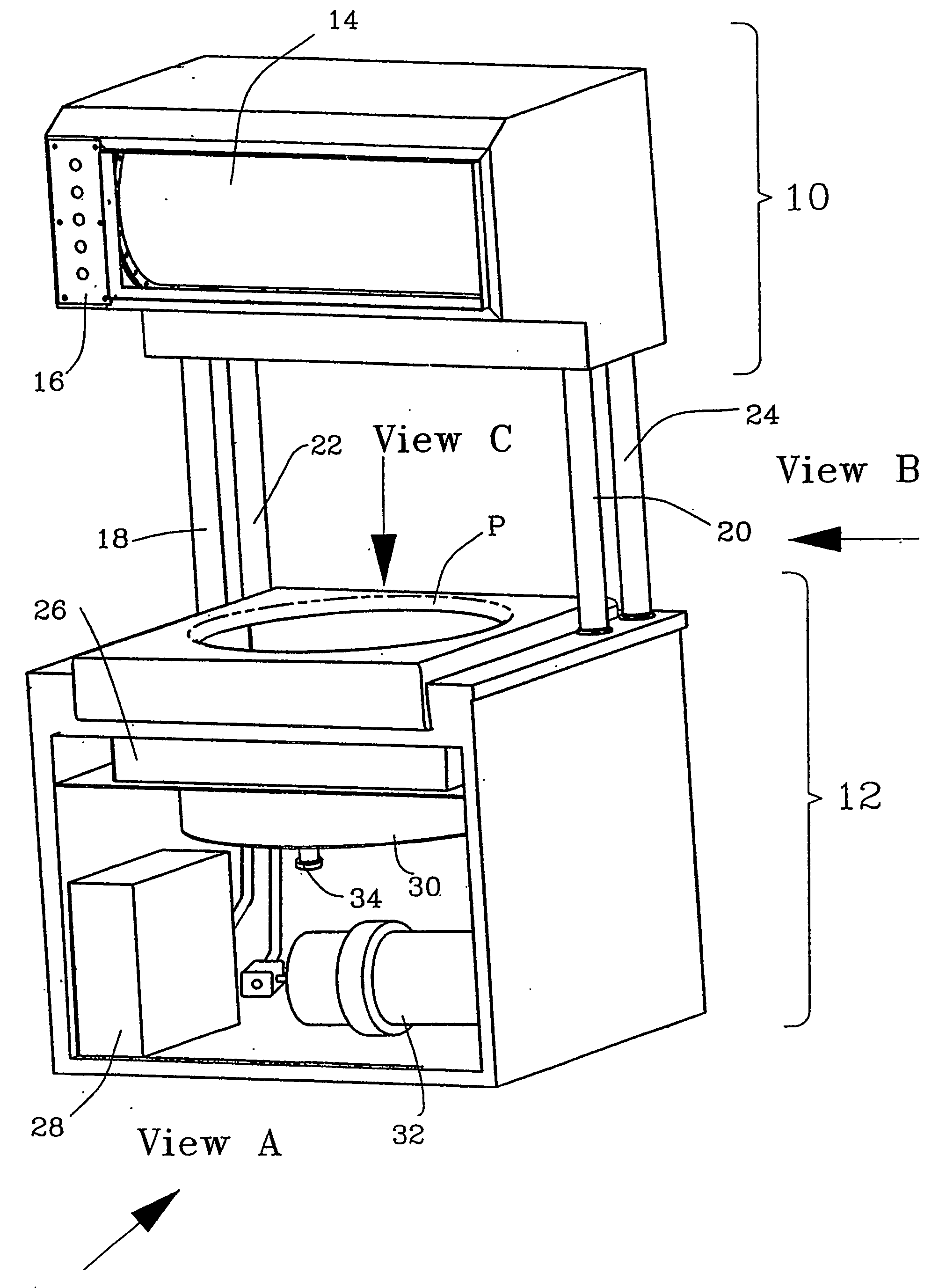 Ultrasonic cleaning and washing apparatus for fruits and vegetables and a method for the use thereof