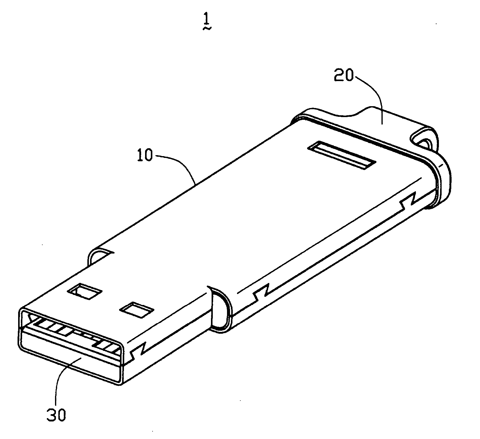 Universal serial bus connector with integral shell