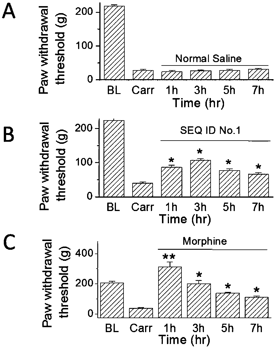 A group of peptides with analgesic effect and their pharmaceutical composition and application