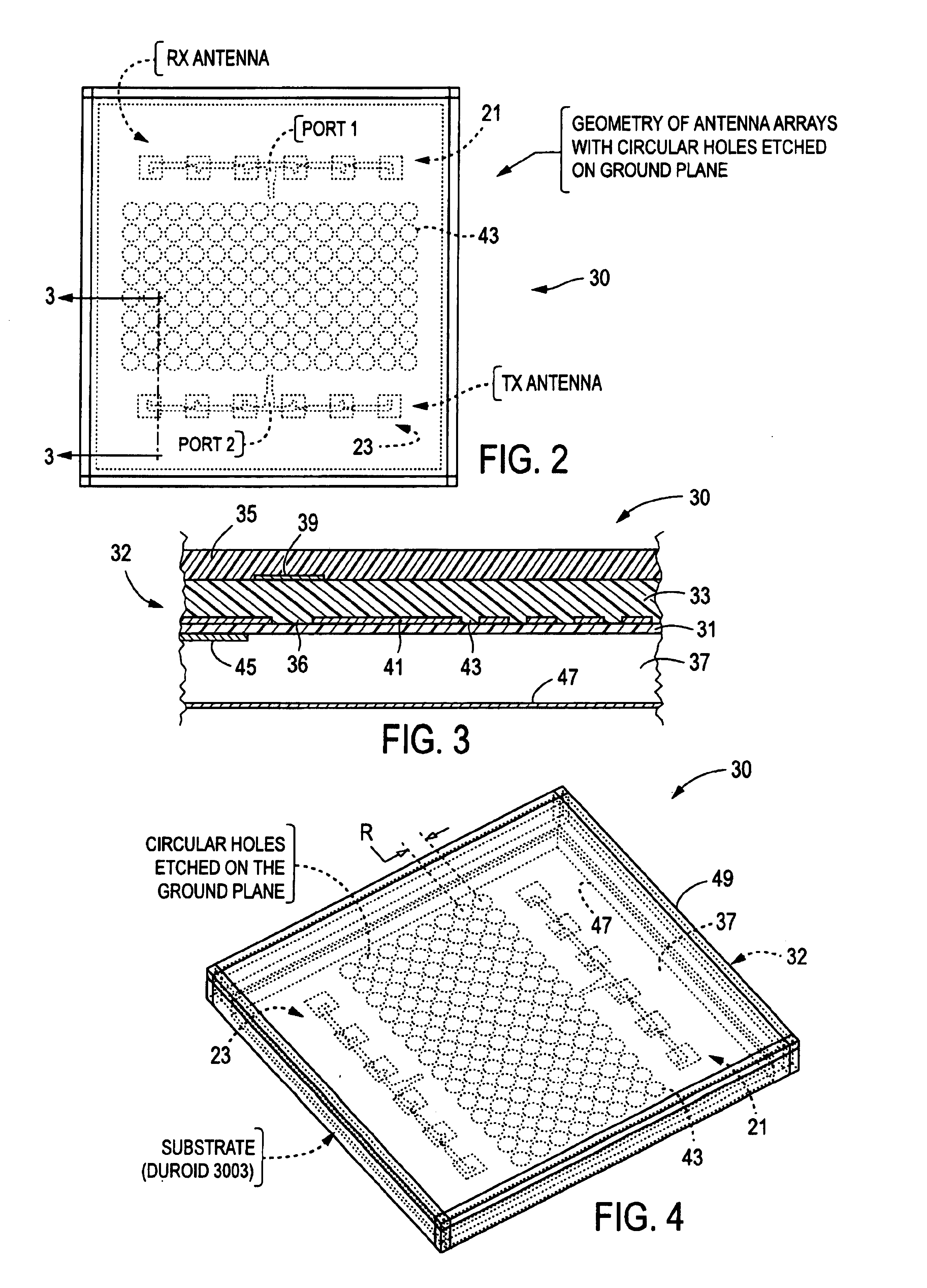 Microstrip antenna array with periodic filters for enhanced performance