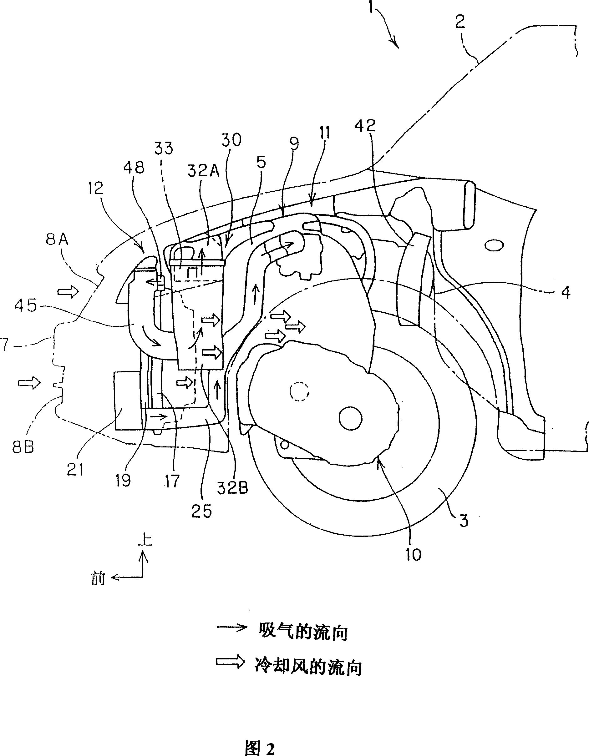 Air inlet unit of motor for vehicle