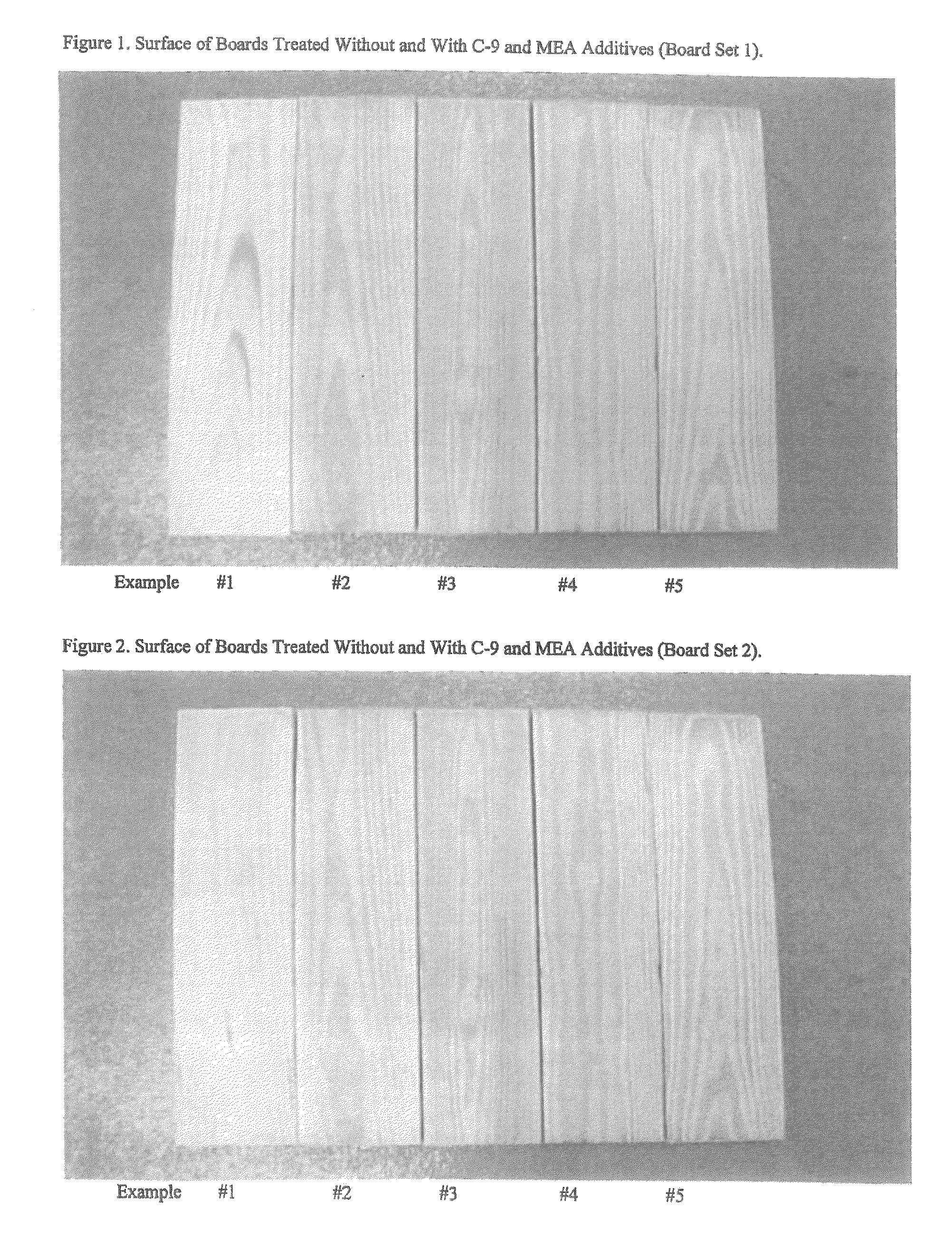 Method and composition for avoiding or mitigating the formation of preservative residues on the surface of wood treated with micronized copper-containing compositions