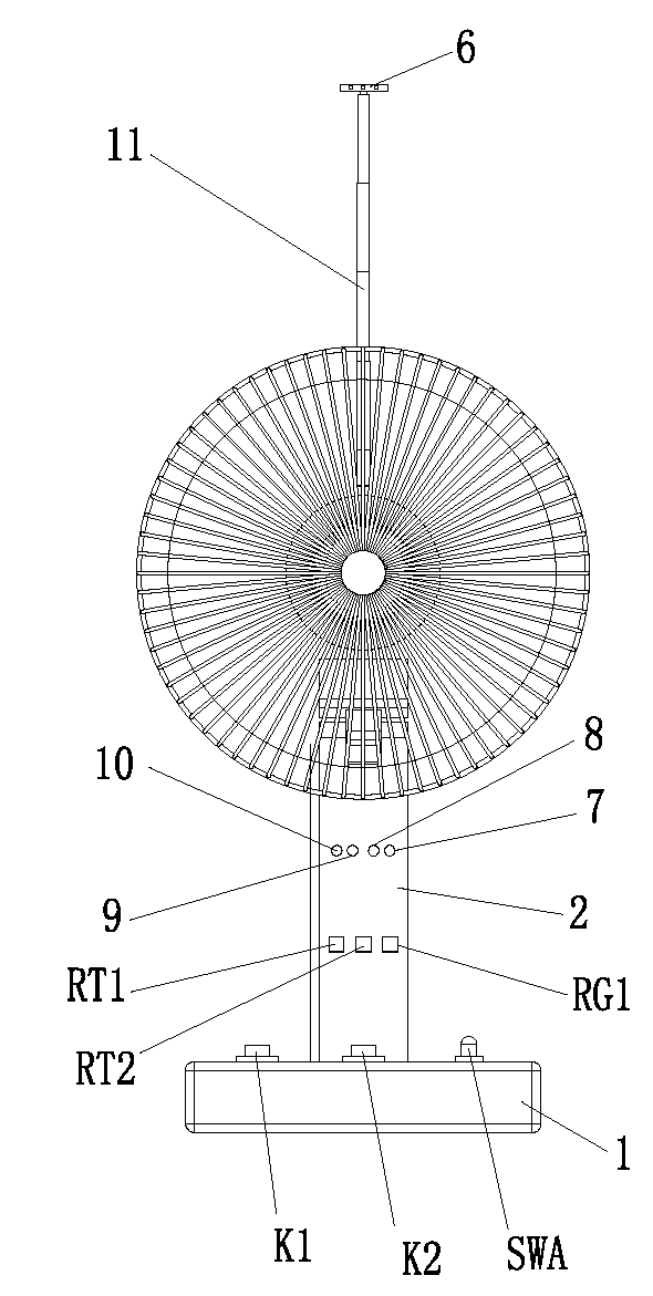 Energy-saving electric fan with functions of intelligent gear shifting and automatic natural wind control