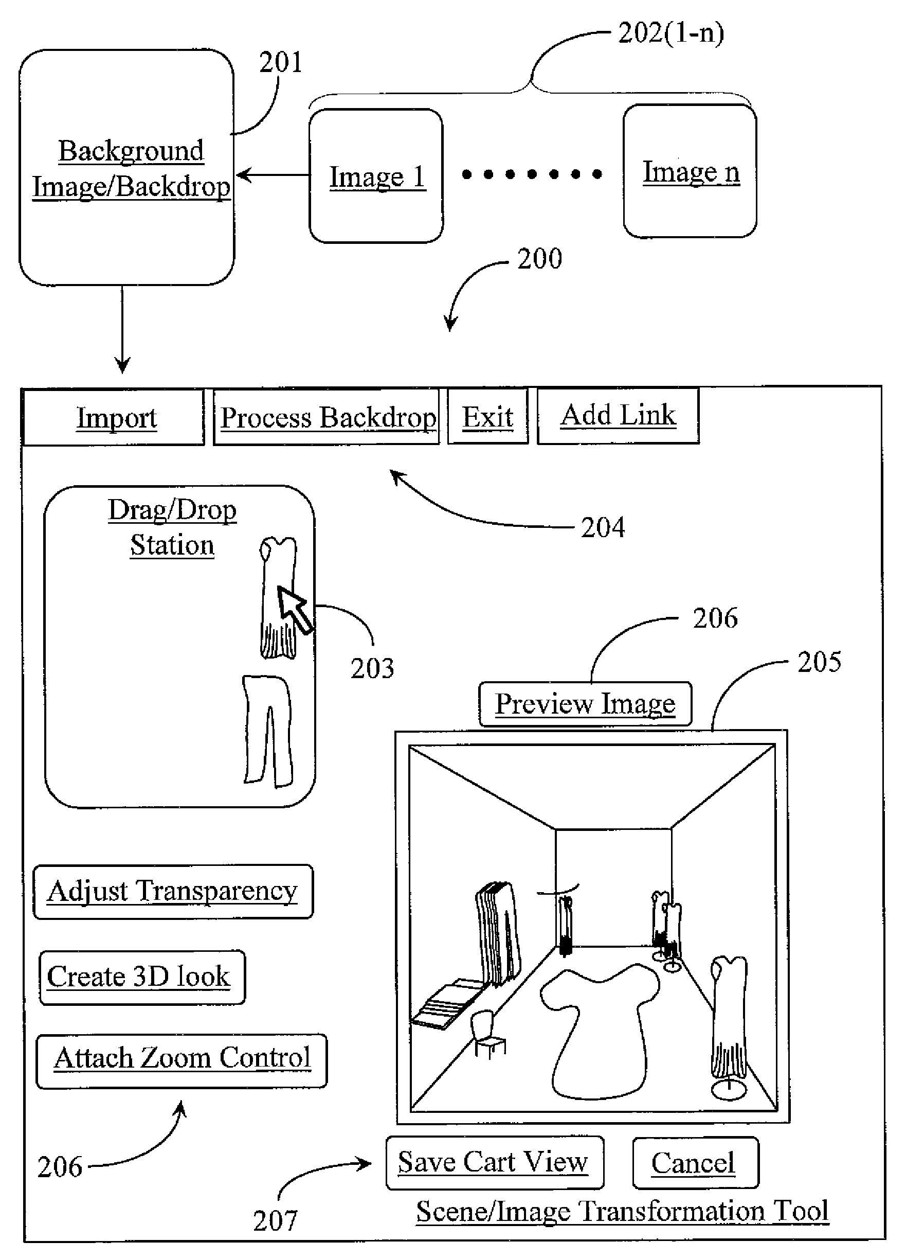 Method and System for Creating a Multifunctional Collage Useable for Client/Server Communication