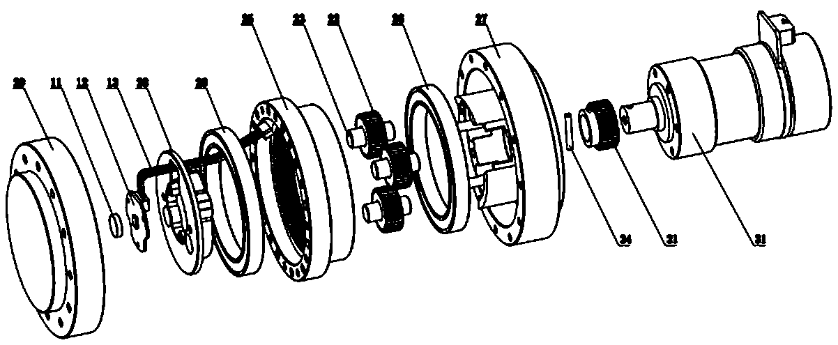 Robot joint deceleration output mechanism